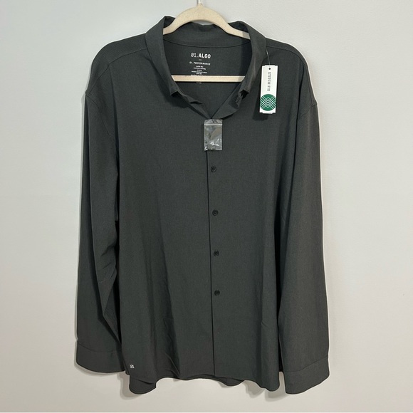 NWT 01. Algo Gray Performance UPF 40 UV Protection Long Sleeve Shirt Men’s XXL - Picture 1 of 5